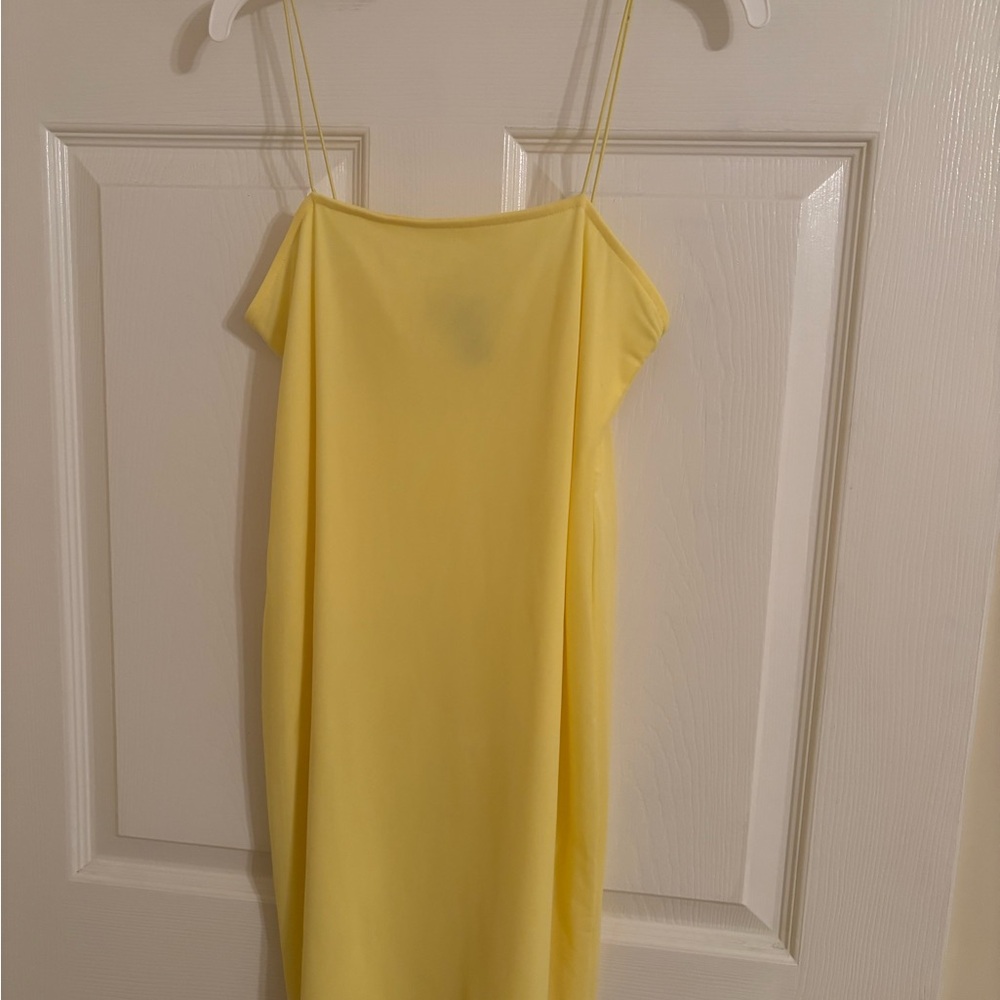 Forever 21 Yellow Strapless Slip Dress